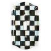 MACKENZIE-CHILDS Enamel Switch Plate, Light-Switch Cover, Single Rocker, Black-and-White Courtly Check(Courtly Check)