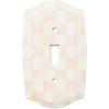 MACKENZIE-CHILDS Enamel Switch Plate, Light-Switch Cover, Single Rocker, Black-and-White Courtly Check(Rosy Check)