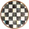 MACKENZIE-CHILDS Enamel Trivet, Heat-Resistant Countertop Protector for Hot Pots or Kettles, Large, Black-and-White Courtly Check(Courtly Check)