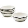MACKENZIE-CHILDS Everyday Bowl, Serving Bowl for Entertaining, Set of 4, Black-and-White Courtly Check