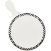 MACKENZIE-CHILDS Everyday Cheese Board, Dishwasher-Safe Round Charcuterie Board, Black-and-White Courtly Check
