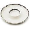 MACKENZIE-CHILDS Everyday Chip and Dip Bowl, Dishwasher-Safe Stoneware Chip Bowl, Black-and-White Courtly Check