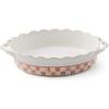 MACKENZIE-CHILDS Everyday Oval Casserole Baker, Cute Oven Baker, Small, Gray-and-White Sterling Check(Rosy Check)