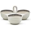 MACKENZIE-CHILDS Everyday Trio, Stoneware Condiment Server, Black-and-White Courtly Check