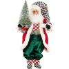 MACKENZIE-CHILDS Fabric Santa, Unique Home Decor for The Christmas Season, Check It Out(Check It Out)