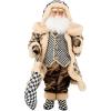 MACKENZIE-CHILDS Fabric Santa, Unique Home Decor for The Christmas Season, Check It Out(Gingerbread)