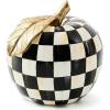 MACKENZIE-CHILDS Fruit Decor, Resin Home and Table Decor, Apple, Black-and-White Courtly Check(Apple)