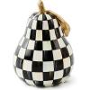 MACKENZIE-CHILDS Fruit Decor, Resin Home and Table Decor, Apple, Black-and-White Courtly Check(Pear)