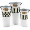MACKENZIE-CHILDS Galvanized Flower Buckets, Decorative Metal Buckets, Spectator, Set of 3(White)