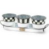 MACKENZIE-CHILDS Galvanized Herb Pots with Tray, Metal Herb Planters, Set of 3, Flower Market(Spectator Galvanized 2022)