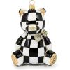 MACKENZIE-CHILDS Glass Ornament, Christmas Tree Decoration, Black-and-White Courtly Bear