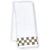 MACKENZIE-CHILDS Hand Towel, Cute Decorative Hand Towel for Bathroom and Kitchen, Black-and-White Black Check Border(Mocha Check Border)