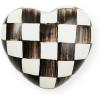 MACKENZIE-CHILDS Heart Knob, Decorative Drawer Pull Knob, Blue-and-White Royal Check(Courtly Check)