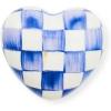 MACKENZIE-CHILDS Heart Knob, Decorative Drawer Pull Knob, Blue-and-White Royal Check(Royal Check)