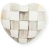 MACKENZIE-CHILDS Heart Knob, Decorative Drawer Pull Knob, Blue-and-White Royal Check(Sterling Check)