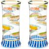 MACKENZIE-CHILDS Highball Glasses, Tall Drinking Glasses with Gold Rims, 15 Ounces, Set of 2, Go Fish(Go Fish)
