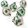 MACKENZIE-CHILDS Holly-Leaf Glass Ornaments, Christmas-Tree Ornaments Set, 3.75-Inch Diameter, Set of 6