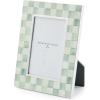 MACKENZIE-CHILDS Lacquer 4×6 Frame, Cute Rectangle Family Picture Frame, Gray-and-White Sterling Check(Sterling Check)