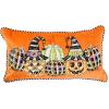 MACKENZIE-CHILDS Lumbar Throw Pillow, Decorative Cotton Pillow for Halloween, 14×20, Ghost Family Portraits(Jack O’ Lantern in Hat)