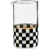 MACKENZIE-CHILDS Mixing Glass, Tall Cocktail Mixing Glass with Spout, Bar Accessory, 2.5 Cups, Gray-and-White Sterling Check(Courtly Check)