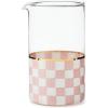 MACKENZIE-CHILDS Mixing Glass, Tall Cocktail Mixing Glass with Spout, Bar Accessory, 2.5 Cups, Gray-and-White Sterling Check(Royal Check)