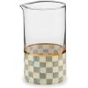 MACKENZIE-CHILDS Mixing Glass, Tall Cocktail Mixing Glass with Spout, Bar Accessory, 2.5 Cups, Gray-and-White Sterling Check(Sterling Check)