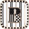 MACKENZIE-CHILDS Monogram Dish, Decorative Ceramic Letter Plate, 5 3/4″ Square, A(Monogram Dish – B)