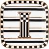 MACKENZIE-CHILDS Monogram Dish, Decorative Ceramic Letter Plate, 5 3/4″ Square, A(Monogram Dish – I)