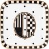 MACKENZIE-CHILDS Monogram Dish, Decorative Ceramic Letter Plate, 5 3/4″ Square, A(Monogram Dish – O)
