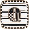 MACKENZIE-CHILDS Monogram Dish, Decorative Ceramic Letter Plate, 5 3/4″ Square, A(Monogram Dish – Q)