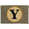 MACKENZIE-CHILDS Monogrammed Entrance Mat, Monogram Welcome Mat, Indoor/Outdoor Front-Door Mat, D(Y)