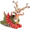 MACKENZIE-CHILDS Patience Brewster Dash Away Figurine, Christmas Home Decor, Mrs. Santa(Prancer Reindeer)