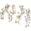 MACKENZIE-CHILDS Patience Brewster Mini Ornaments Set, Mini Christmas Ornaments, Moonbeam Reindeer