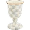 MACKENZIE-CHILDS Pedestal Vase, Decorative Centerpiece and Flower Holder, Pink-and-White Rosy Check(Sterling Check)
