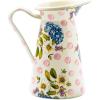 MACKENZIE-CHILDS Practical Enamel Pitcher with Spout, Drink Pitcher for Iced Tea or Water, Flower Vase, Medium, Pink Wildflowers(Wildflowers Pink)