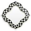 MACKENZIE-CHILDS Quatriflower Small Wall Mirror, Diamond Mirror Wall Decor, Blue-and-White Royal(Courtly Check)