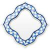 MACKENZIE-CHILDS Quatriflower Small Wall Mirror, Diamond Mirror Wall Decor, Blue-and-White Royal(Royal Check)