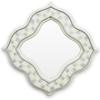 MACKENZIE-CHILDS Quatriflower Small Wall Mirror, Diamond Mirror Wall Decor, Blue-and-White Royal(Sterling Check)