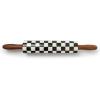MACKENZIE-CHILDS Rolling Pin, Decorative Roller Pin for Baking, Cute Baking Supplies, Blue-and-White Royal Check(Courtly Check)