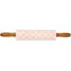 MACKENZIE-CHILDS Rolling Pin, Decorative Roller Pin for Baking, Cute Baking Supplies, Blue-and-White Royal Check(Rosy Check)