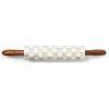 MACKENZIE-CHILDS Rolling Pin, Decorative Roller Pin for Baking, Cute Baking Supplies, Blue-and-White Royal Check(Sterling Check)