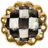 MACKENZIE-CHILDS Round Knob, Decorative Drawer Pull Knob, Blue-and-White Royal Check(Courtly Check)