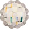MACKENZIE-CHILDS Round Knob, Decorative Drawer Pull Knob, Blue-and-White Royal Check(Sterling Check)