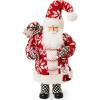 MACKENZIE-CHILDS Santa Claus Statue, Christmas Santa Decor for Mantel, Della Robia Sugared(Cozy Christmas)