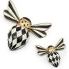 MACKENZIE-CHILDS Set of 2 Decorative Magnets, Magnets for Refrigerator Decor, Courtly Check Bee