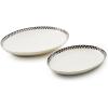 MACKENZIE-CHILDS Set of 2 Everyday Oval Platters, Dishwasher-Safe and Microwave-Safe, Black-and-White Courtly Check