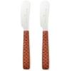 MACKENZIE-CHILDS Set of 2 Everyday Spreaders, Stainless-Steel Butter Knife Set, Leather(Leather)