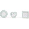 MACKENZIE-CHILDS Set of 2 Silver-Plated Frames, Cute Tabletop Decor, Gray-and-White Sterling Check(Celebrate Baby Blue)