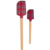 MACKENZIE-CHILDS Set of 2 Spatulas, Silicone Kitchen Spatula Set, Tartan Red