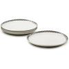 MACKENZIE-CHILDS Set of 4 Everyday Dinner Plates, Dishwasher- and Microwave-Safe, 10 Inches, Black-and-White Courtly Check